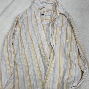 Striped Yellow and White Womens Shirt